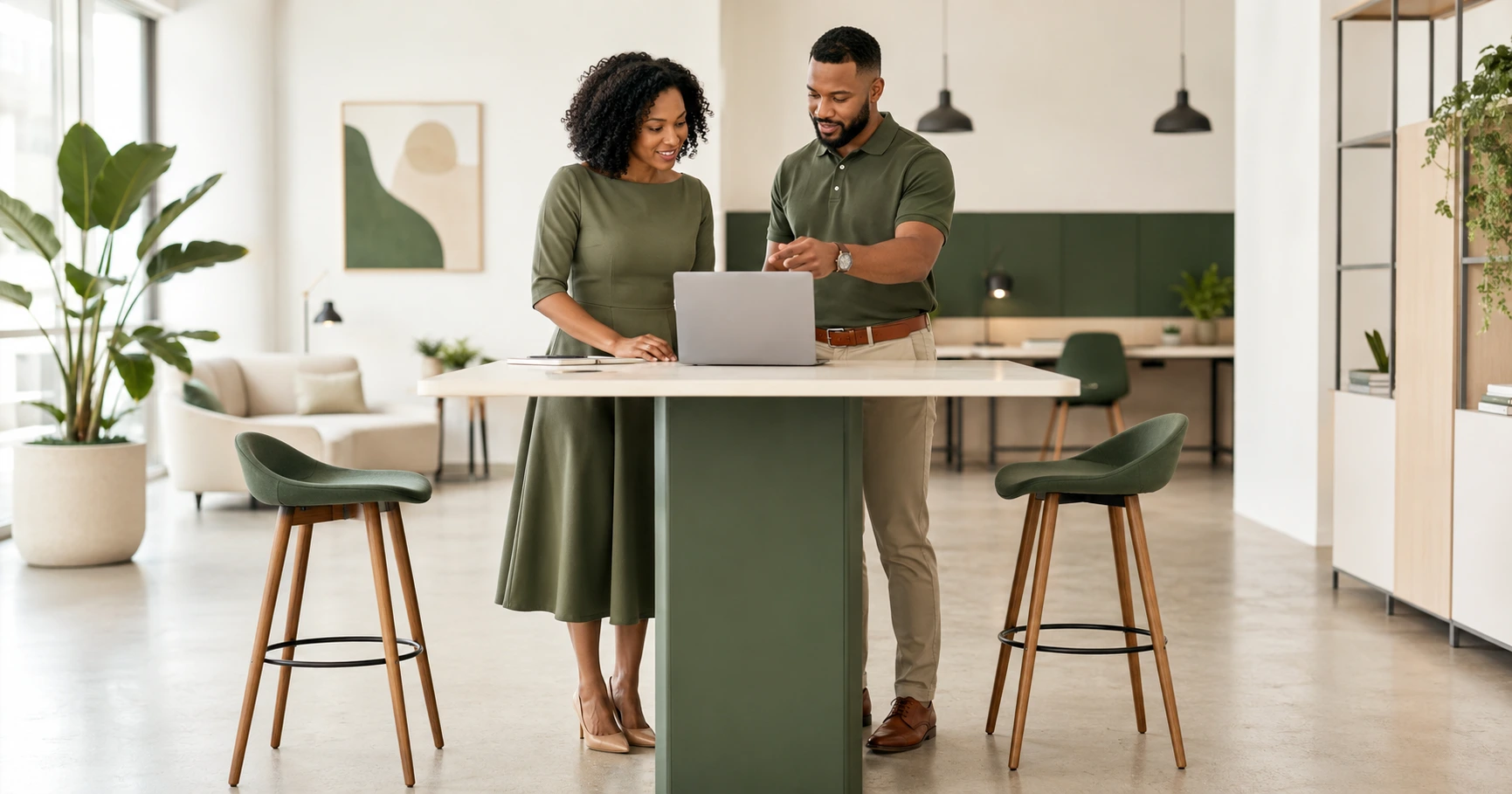 Male and Female Business Owners working together